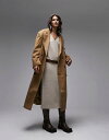 トップショップ 【送料無料】 トップショップ レディース コート アウター Topshop smart oversized longline coat in camel taupe