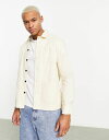 【送料無料】 ファーラー メンズ シャツ トップス Farah Leckie long sleeve overshirt in off white White