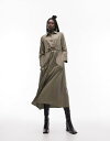 yz gbvVbv fB[X s[X gbvX Topshop contrast bust stitch midi shirt dress in khaki Khaki