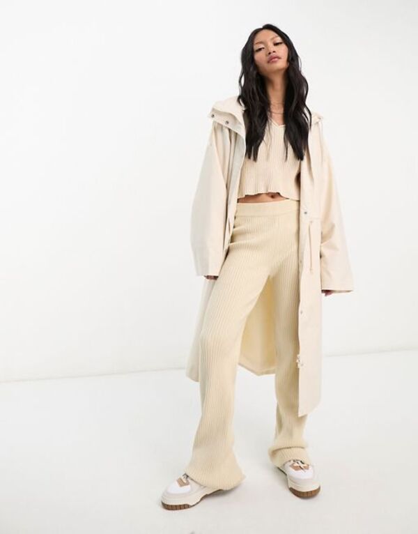 【送料無料】 エイソス レディース ジャケット・ブルゾン アウター ASOS EDITION hooded parka coat with drawstring in cream Creamのサムネイル