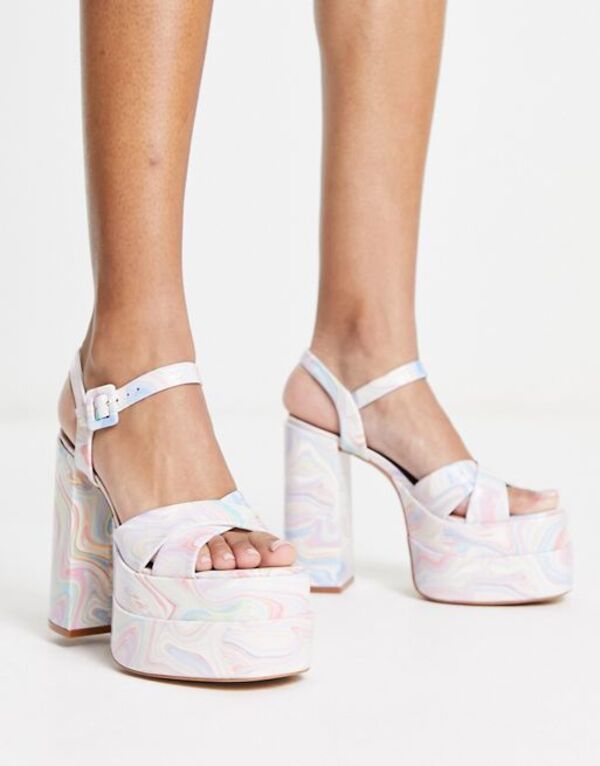 アルド 【送料無料】 アルド レディース サンダル シューズ ALDO Gisell platform sandals in pastel swirl print Pastel Multi