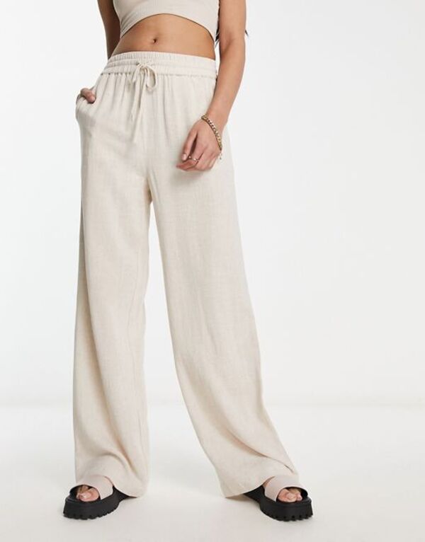 yz ZNeBbh fB[X MX {gX Selected Femme linen-touch drawstring casual pants in sand Sand