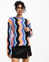 【送料無料】 ワイエーエス レディース ニット・セーター アウター Y.A.S open knit sweater in multi zig zag Multi