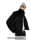 エイソス 【送料無料】 エイソス メンズ ジャケット・ブルゾン ダウンジャケット アウター ASOS DESIGN faux fur puffer jacket in black Black