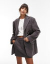 トップショップ 【送料無料】 トップショップ レディース コート アウター Topshop oversized brushed blazer coat in charcoal CHARCOAL