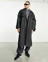 yz GC\X Y WPbgEu] AE^[ ASOS DESIGN oversized rubberized trench coat in black black