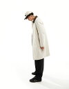 エイソス 【送料無料】 エイソス メンズ コート アウター ASOS DESIGN trench coat with cord collar in stone STONE