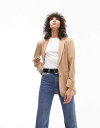 トップショップ 【送料無料】 トップショップ レディース ジャケット・ブルゾン アウター Topshop premium jersey straight blazer in camel camel