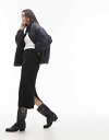 トップショップ 【送料無料】 トップショップ レディース スカート ボトムス Topshop denim cord midi skirt in black Black