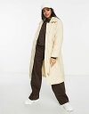 yz L[C[fB[h fB[X R[g AE^[ QED London diamond quilt belted coat in stone STONE