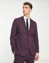 楽天ReVida 楽天市場店【送料無料】 ニュールック メンズ ジャケット・ブルゾン アウター New Look skinny suit jacket in dark plum Dark Purple