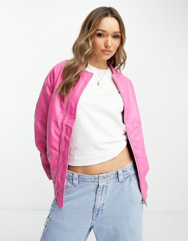 リバーアイランド 【送料無料】 リバーアイランド レディース ジャケット・ブルゾン アウター River Island bomber jacket in bright pink Pink - bright