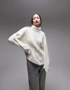 トップショップ 【送料無料】 トップショップ レディース ニット・セーター アウター Topshop knitted chunky rib oversized funnel sweater in ivory ivory