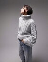 トップショップ 【送料無料】 トップショップ レディース ニット・セーター アウター Topshop knitted roll neck wide rib sweater in gray gray