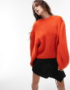 トップショップ 【送料無料】 トップショップ レディース ニット・セーター アウター Topshop knit volume sleeve fluffy sweater in orange Orange