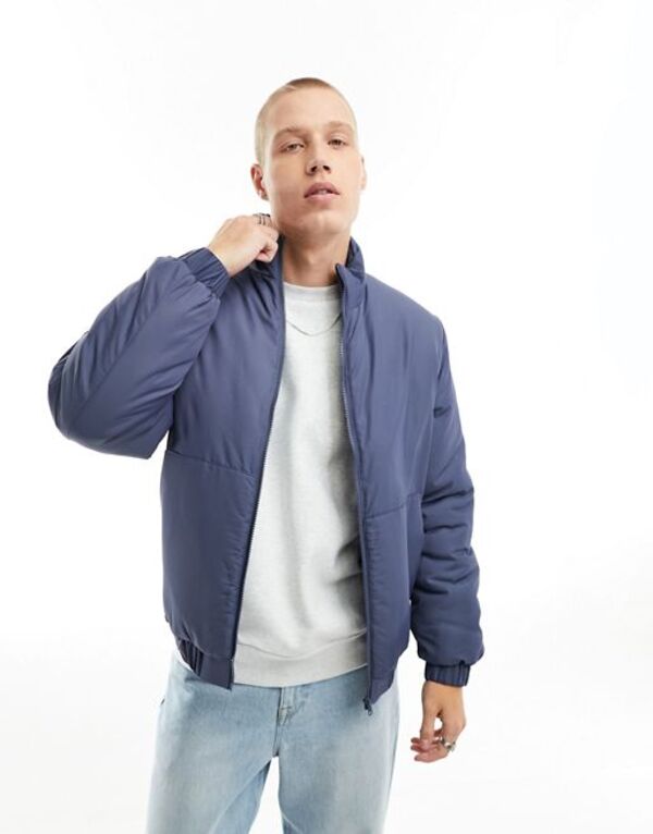 エイソス 【送料無料】 エイソス メンズ ジャケット・ブルゾン アウター ASOS DESIGN puffer bomber jacket in blue BLUE