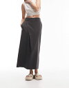 トップショップ 【送料無料】 トップショップ レディース ジャケット・ブルゾン アウター Topshop tailored pinstripe maxi skirt in gray Gray