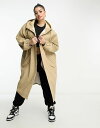 エイソス 【送料無料】 エイソス レディース ジャケット・ブルゾン アウター ASOS DESIGN Curve rubberized rain parka coat in stone Stone