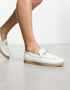 yz GC\X Y Xb|E[t@[ V[Y ASOS DESIGN loafers in white leather with snaffle detail WHITE