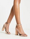  オフィス レディース サンダル シューズ Office hesitation heeled sandals in rose gold Rose gold