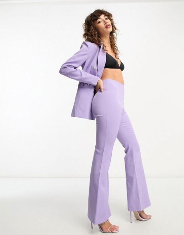 yz I[ fB[X MX {gX Only high waisted flared pants in lilac - part of a set LILAC