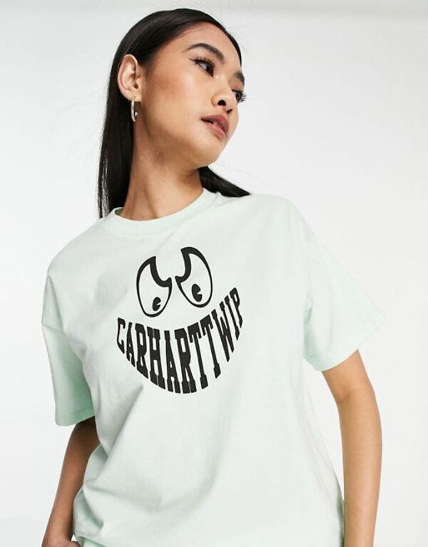 yz J[n[g fB[X TVc gbvX Carhartt WIP grin logo T-shirt in mint Pale Spearmint