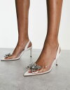 【送料無料】 エイソス レディース ヒール シューズ ASOS DESIGN Santana butterfly detail slingback mid heeled shoes in clear CLEAR