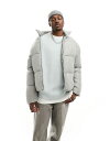 エイソス 【送料無料】 エイソス メンズ ジャケット・ブルゾン ダウンジャケット アウター ASOS DESIGN puffer jacket in gray Gray