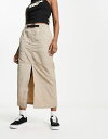 【送料無料】 エイソス レディース スカート ボトムス ASOS DESIGN maxi cargo skirt with belt detail in techy fabric in stone Stone