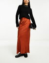 エイソス 【送料無料】 エイソス レディース スカート ボトムス ASOS DESIGN satin bias maxi skirt in rust Burnt orange