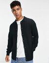 【送料無料】 ニュールック メンズ カーディガン アウター New Look fisherman rib cardigan in black Black