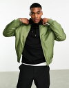 エイソス 【送料無料】 エイソス メンズ ジャケット・ブルゾン アウター ASOS DESIGN oversized bomber jacket with detachable sleeves in green GREEN