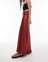  トップショップ レディース スカート ボトムス Topshop asymmetric maxi skirt with ruched panel in ruby red red