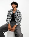 yz A_vg Y Vc gbvX ADPT oversized boxy flannel check overshirt in white White
