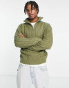 【送料無料】 ニュールック メンズ ニット・セーター アウター New Look heavy cable relaxed fit knit sweater in light khaki Light Khaki