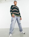 yz GC\X Y J[fBK AE^[ ASOS DESIGN knitted sweater in fluffy multi stripe Multi