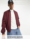 yz GC\X Y WPbgEu] AE^[ ASOS DESIGN lightweight bomber jacket in burgundy RED