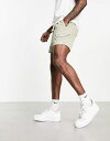 エイソス 【送料無料】 エイソス メンズ ハーフパンツ・ショーツ ボトムス ASOS DESIGN slim cargo shorts in shorter length in washed khaki Forest fog