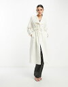 【送料無料】 ヴィラ レディース ジャケット ブルゾン アウター Vila waterfall belted duster coat in cream Birch