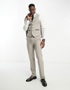 【送料無料】 ハリー ブラウン メンズ ベスト トップス Harry Brown Wedding wool mix slim fit suit vest in light gray LIGHT GRAY