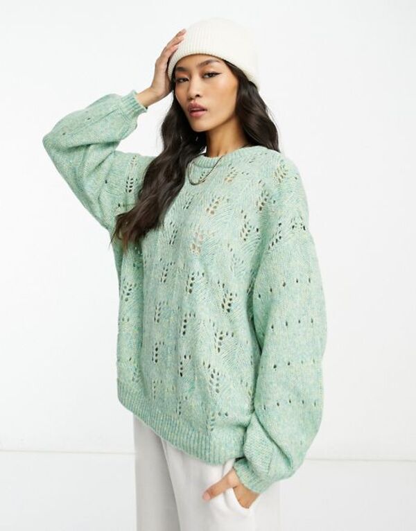 【送料無料】 ワイエーエス レディース パーカー・スウェット アウター Y.A.S dusty long sleeve knitted pullover in green space dye..