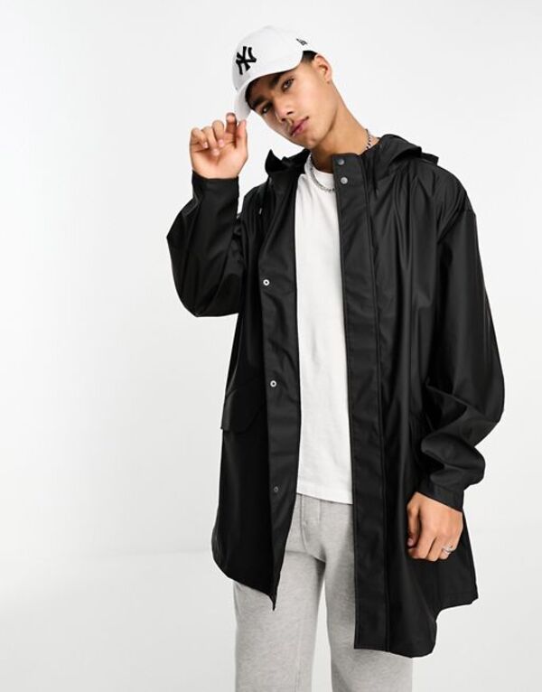 エイソス 【送料無料】 エイソス メンズ ジャケット・ブルゾン アウター ASOS DESIGN rubberized rain jacket in black black