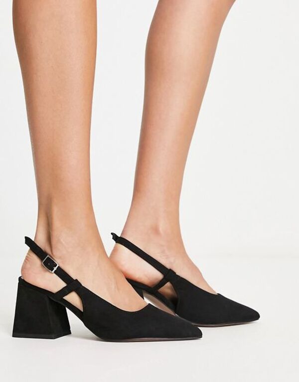 【送料無料】 エイソス レディース ヒール シューズ ASOS DESIGN Sydney slingback mid heels in black Black