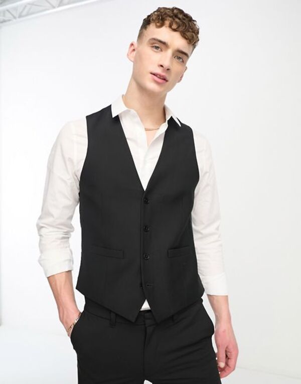 ̵ եͥ  ٥ ȥåץ French Connection suit vest in black Black