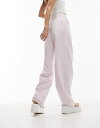 【送料無料】 トップショップ レディース カジュアルパンツ ボトムス Topshop linen-blend tapered pants in lilac LILAC