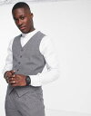【送料無料】 ノーク メンズ タンクトップ トップス Noak skinny suit vest in gray Glen lpaid worsted wool blend Gray