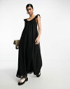 リバーアイランド 【送料無料】 リバーアイランド レディース ワンピース トップス River Island frill strap slip dress in black Black