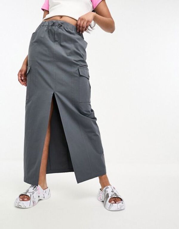  ミスセルフフリッジ レディース スカート ボトムス Miss Selfridge cargo pocket maxi skirt in charcoal Gray