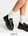 【送料無料】 エイソス レディース スリッポン・ローファー シューズ ASOS DESIGN Wide Fit Miller chunky loafers in black Black