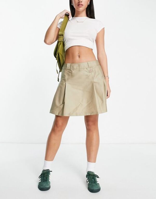 ディッキーズ ボトムス レディース 【送料無料】 ディッキーズ レディース スカート ボトムス Dickies Elizaville pleated skirt in beige Beige